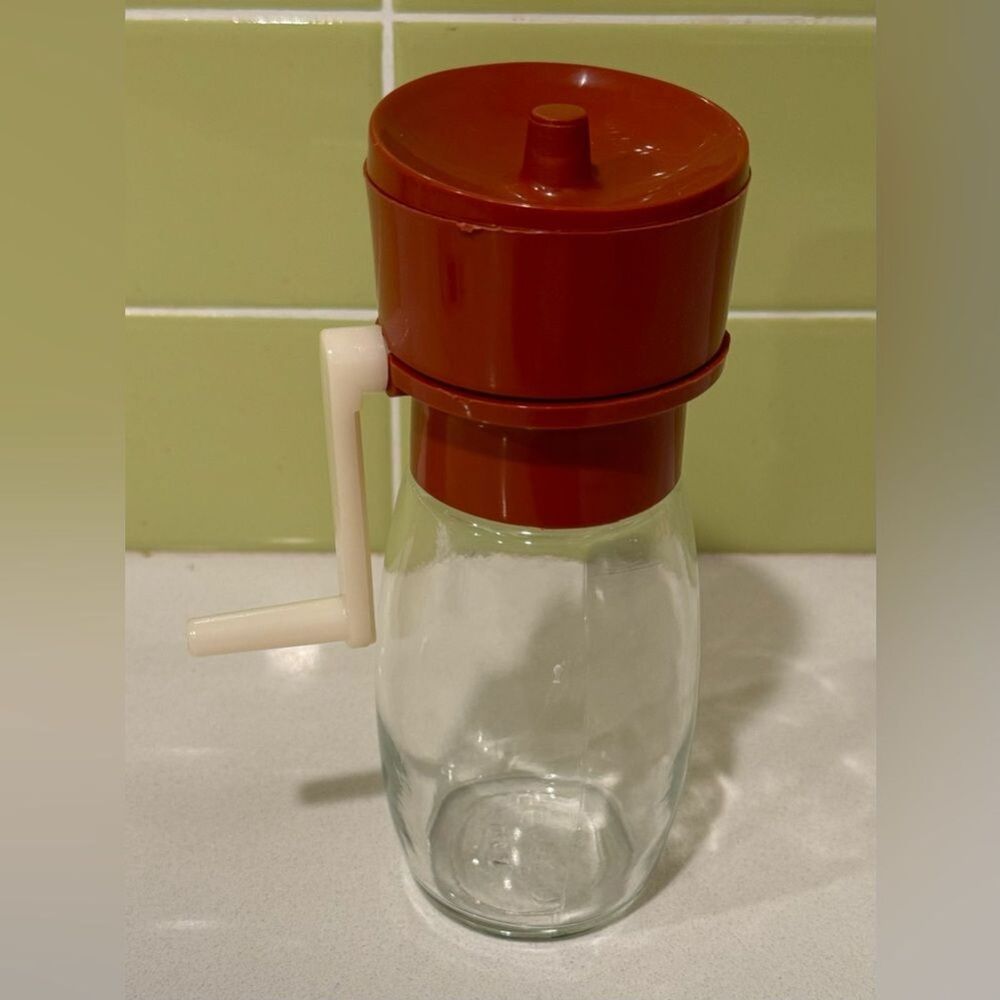 Vintage Gemco Glass Jar Nut Grinder / Chopper — Retro Manual Kitchen Tool